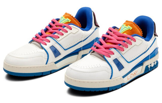 LOUIS VUITTON TRAINERS 'WHITE PINK BLUE FOR SAINT-TROPEZ' 1A9DCE